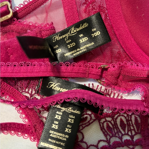 Honey Birdette Julie Berry Set - Bra 32D and Thong XS - Picture 6 of 6